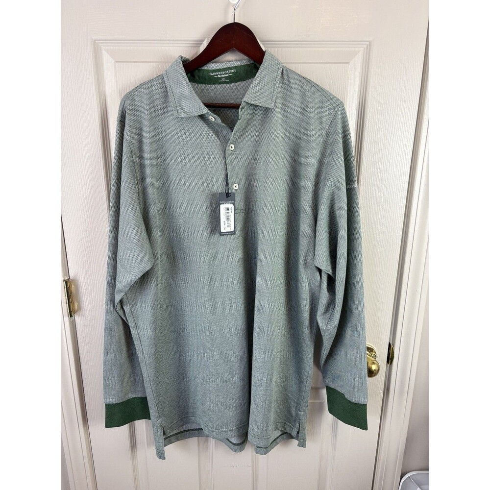 Fairway and Greene Herringbone Long Sleeve XXL Green NWT - 328
